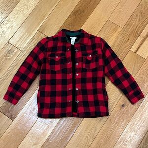Tommy Bahama Kids Red and Black Checkered Shacket Size Large (10-12)